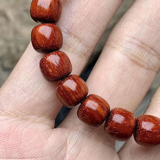 【青山特惠】原创设计8*9mm精工桶珠 5星料搭配蜜蜡 小叶紫檀手串y20 商品图4