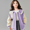 笛莎Deesha 童装女童外套2025春新款学院风撞色娃娃领棒球服 商品缩略图3