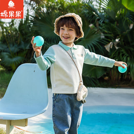 棉果果春季新品商场同款男童撞色拼接POLO衫M112140225129 商品图1