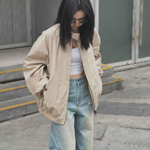 顺丰包邮20143洛诗琳2025春季极简工装廓形宽松短夹克外套女852 商品图2