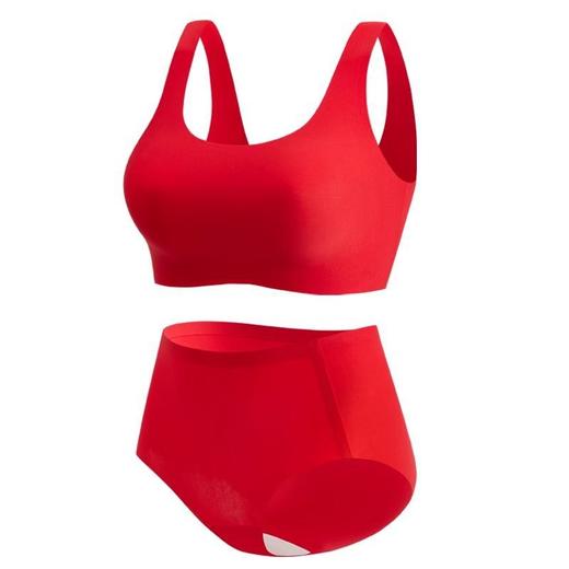 雀说红色内衣女小胸聚拢本命年胸罩无钢圈文胸内裤套装AL015 商品图4