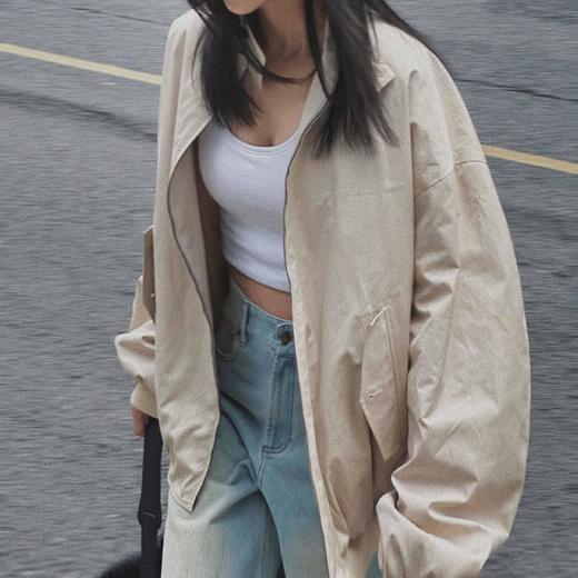 顺丰包邮20143洛诗琳2025春季极简工装廓形宽松短夹克外套女852 商品图1