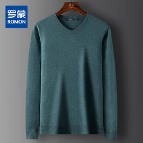 【含桑蚕丝绵羊毛】罗蒙经典常青款针织衫保暖毛衣秋冬打底衫毛衣男