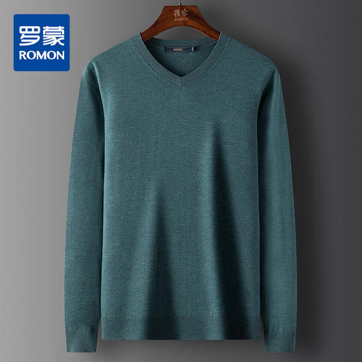 【含桑蚕丝绵羊毛】罗蒙经典常青款针织衫保暖毛衣秋冬打底衫毛衣男 商品图0
