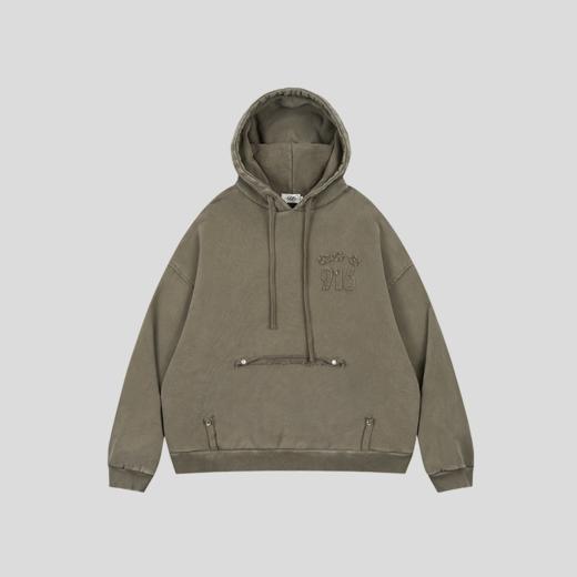 GOODBAI 916 星星logo水洗连帽毛边oversize卫衣 商品图3