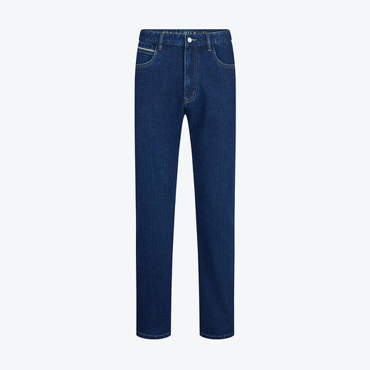 【含羊毛】柒牌男装牛仔裤男2024秋冬新款舒适丹宁直筒百搭长裤子127H70350 商品图1