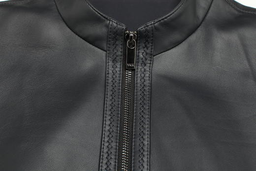 Marco Azzali 拉链款立领皮衣 LJ59226B1 商品图2