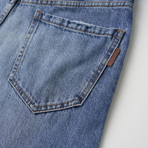 ROMI STUDIO“复古丹宁”精梳长绒棉洗水直筒牛仔裤 431K9167 商品图3