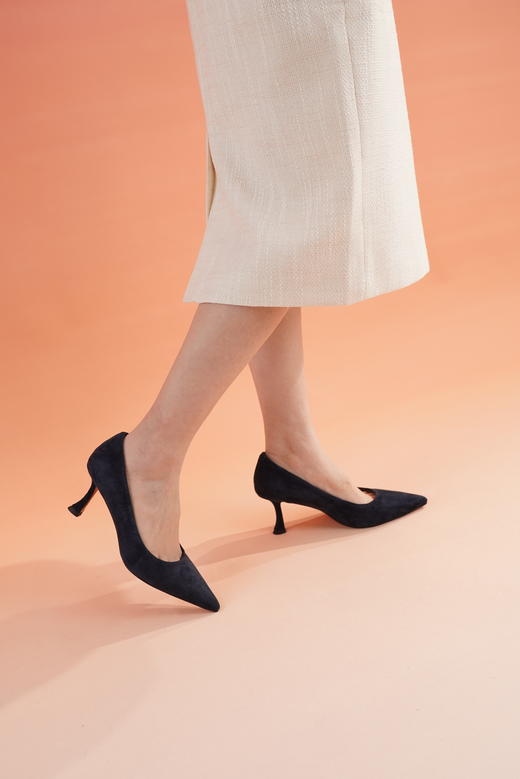 Westory2025年春季绒面尖头高跟简约通勤百搭浅口单鞋W25AE57961 商品图8