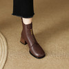 【预售5天】秋冬加绒前拉链方头粗跟时装短靴法式小羊皮马丁靴女LD&6132 商品缩略图0