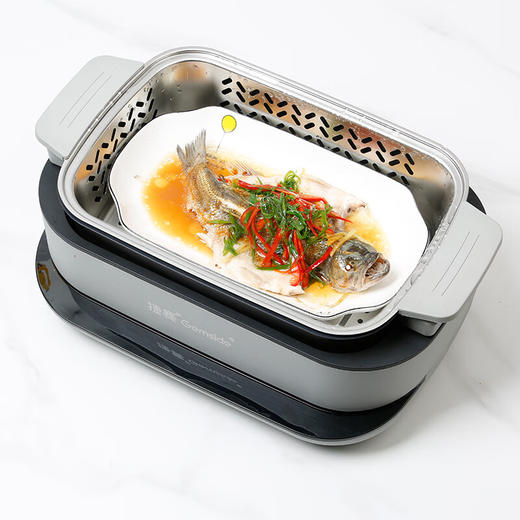 捷赛（Gemside）升降电火锅6L 料理火锅机 大容量分体式煎炸涮煮锅电锅多功能锅家用涮烤锅锅具 多功能升降料理火锅JS60LL01B 商品图5