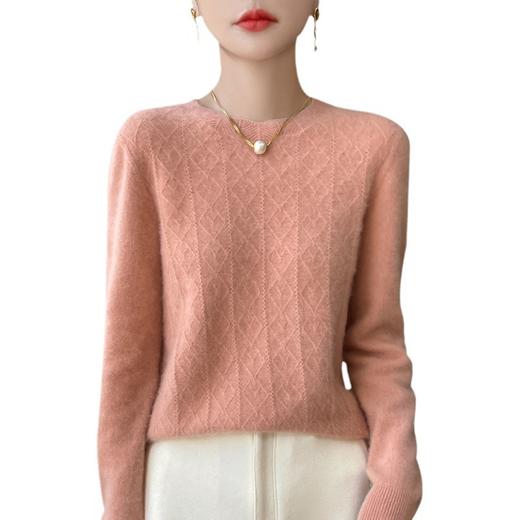 2024新款无缝一线羊毛衫圆领花型套头羊毛针织上衣NG-920 商品图4