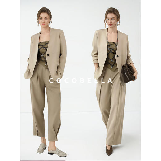 COCOBELLA静奢风一粒扣无领西装简约气质休闲西服外套SI7030 商品图3