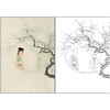 陈少梅工笔画人物白描底稿《梅下仕女》临摹勾线高清打印稿SM09 商品缩略图0
