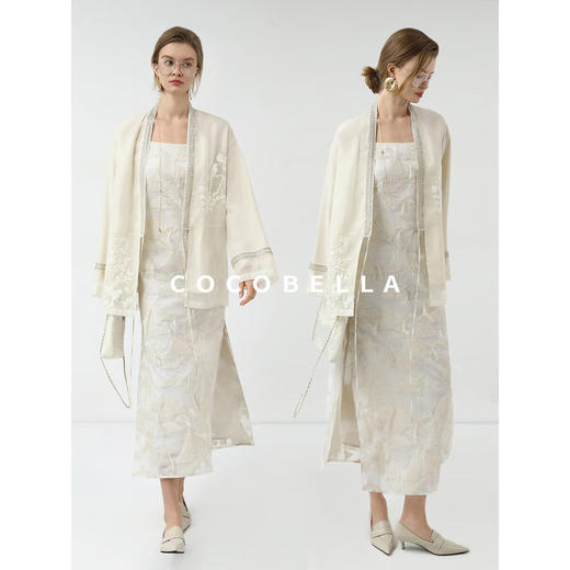 COCOBELLA新中式重工立体刺绣钉珠外套女春夏国风开衫SC7078 商品图1