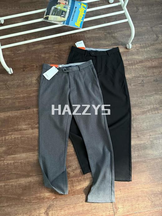 H@zzys羊毛混纺磨毛休闲直筒长裤 商品图1