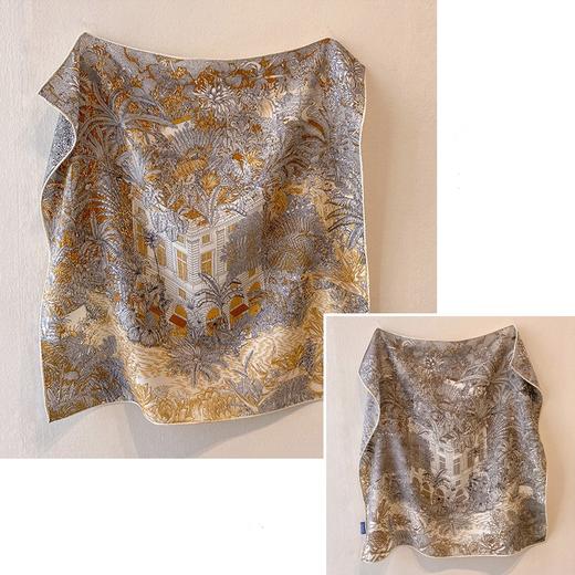 时尚双面异色真丝羊毛小方巾围巾 商品图4