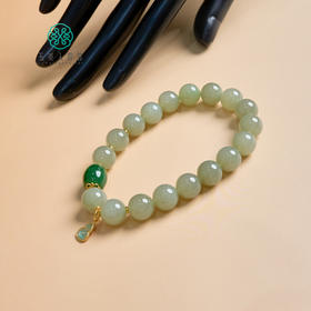 玉美人菲菲~S925和田玉单圈圆珠约10mm手串