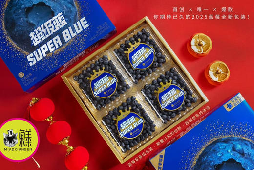 喵菓基地 喵眼超级蓝～花香大蓝莓（一盒顶两）250克×4盒礼盒 商品图3