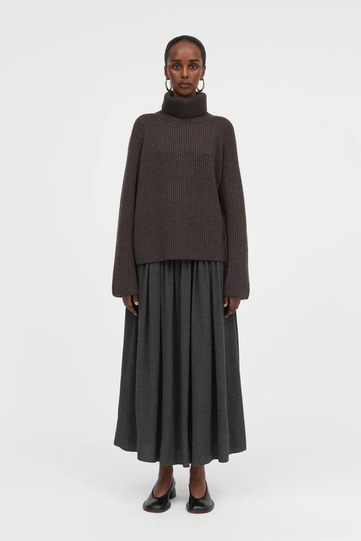 Mark Kenly Domino Tan  奶白色/棕木色karlotta高领美丽诺羊毛衫 商品图7