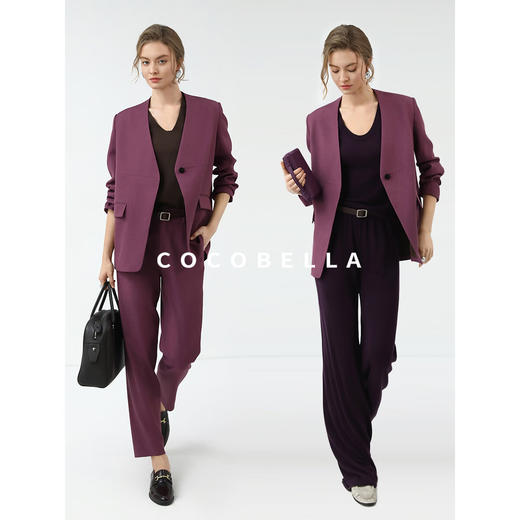 COCOBELLA静奢风一粒扣无领西装简约气质休闲西服外套SI7030 商品图5