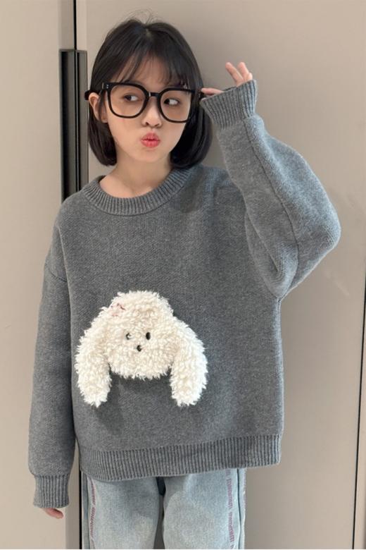 🌸糯叽叽 🎈肉眼可见的好质感 挑选一件既保暖🥰又充满童趣的衣物吧🔥【儿童立体卡通小狗圆领针织毛衣💖】将萌宠元素与时尚设计🎉完美融合 🎁让孩子秒变冬日里耀眼✨的小明星 商品图7