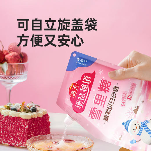 海天雪里糖400g蔗糖含量≥99.8g/100g，优选原料，细腻如雪 自立袋童趣包装白糖白砂糖 商品图6