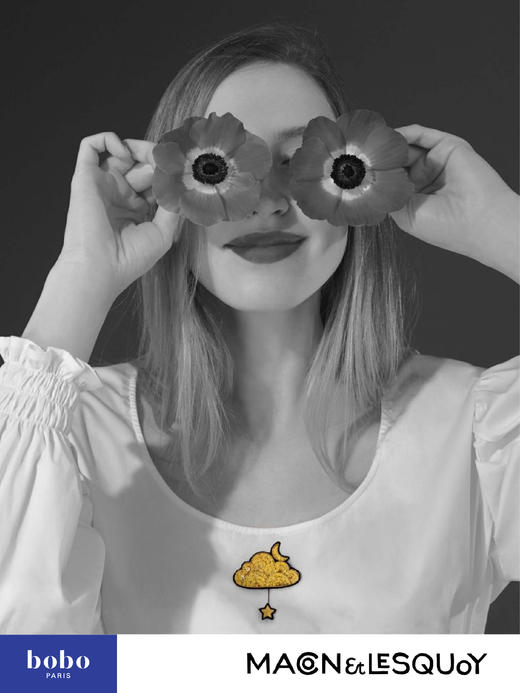 Macon&Lesquoy 金色星云 自然系列 上新法国原创设计M&L刺绣手工饰品胸针 商品图2