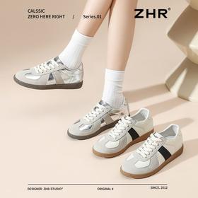 ZHR则则复古增高德训鞋女春季新款透气软底休闲鞋耐磨防滑板鞋女