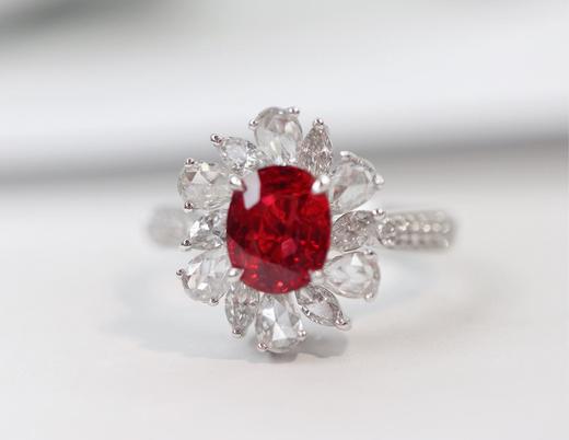 1.25ct刻面红宝石戒指 商品图0