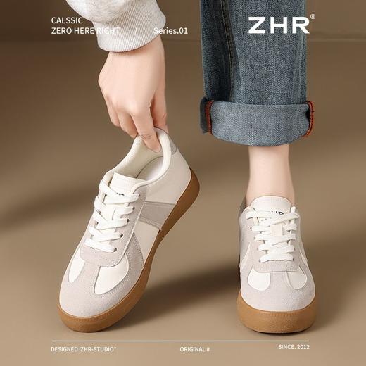 ZHR则则厚底增高德训鞋圆头女鞋春秋款百搭休闲鞋学生板鞋小白鞋 商品图7