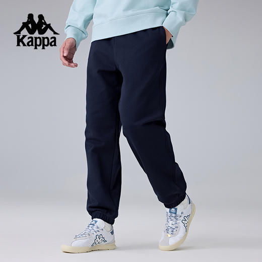 Kappa卡帕背靠背运动长裤男新款复古纯棉针织裤子休闲收口束脚裤K0F12AK30 商品图1