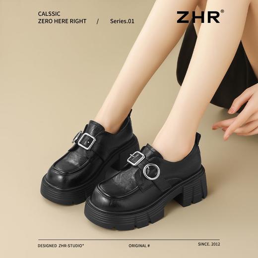 ZHR则则厚底增高小皮鞋2025新款时尚百搭英伦单鞋洋气乐福鞋女鞋 商品图4