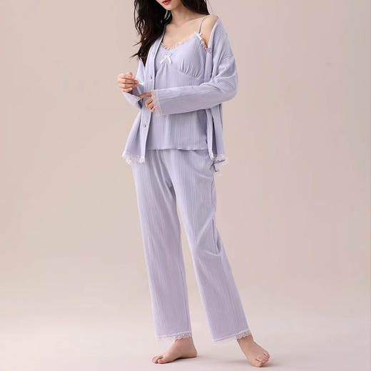 裁缝学苑AS401带胸垫吊带长袖长裤三件套家居服纸样女装睡衣样板 商品图1