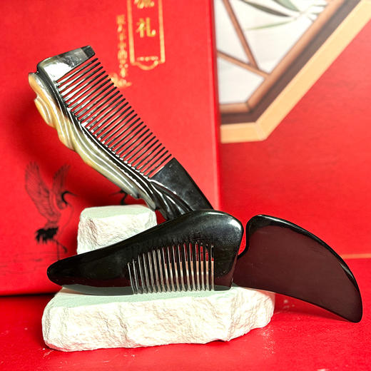 「来自青海的礼物」天然真牛角梳礼盒装 2种款式随机发 商品图4