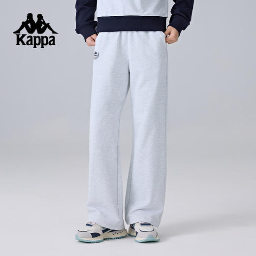 Kappa卡帕背靠背新款运动长裤女复古针织裤休闲裤松紧腰直筒裤子K0F22AK01 商品图2