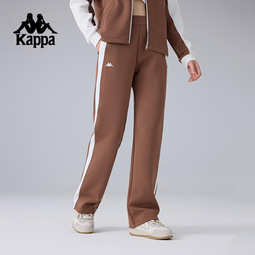 Kappa卡帕背靠背运动长裤女新款美式针织直筒裤休闲跑步裤训练裤K0F22AK42 商品图0