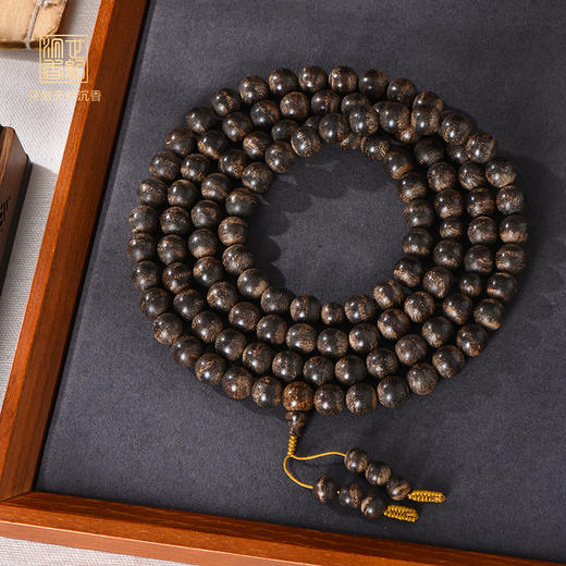 天然文莱沉香佛珠 沉水级 11mm*108颗 83.5克 SP10527 商品图0
