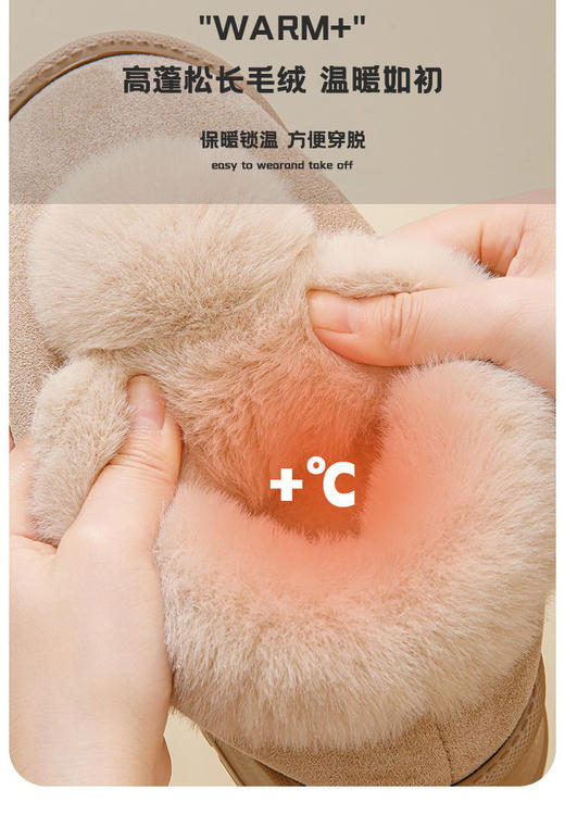【YW】无忧购新款外穿ins可爱毛绒厚底保暖家居棉拖鞋（截单后3-5天发货) 商品图2