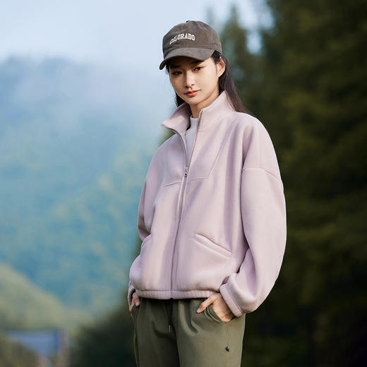 拓路者秋冬季学生小个子宽松休闲卫衣摇粒绒抓绒衣保暖拉链外套 商品图3