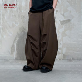 BJHG不计后果简约休闲弯刀裤子男春秋潮牌宽松美式复古直筒工装裤