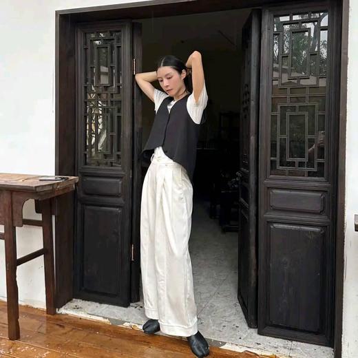 顺丰包邮33735洛诗琳巨遮肉的宽松舒适天丝棉毛边阔腿裤女118 商品图1