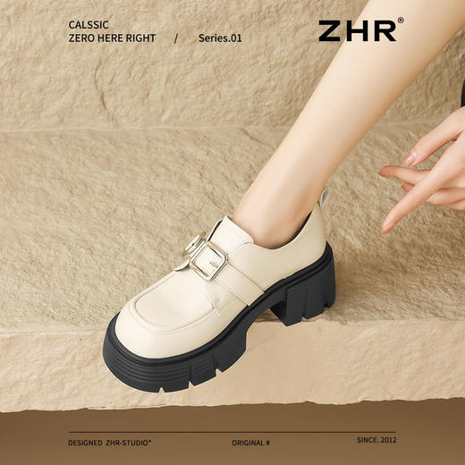 ZHR则则厚底增高小皮鞋2025新款时尚百搭英伦单鞋洋气乐福鞋女鞋 商品图9