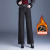 MYX-BFZY-X2088-L加绒加厚时髦牛仔直筒裤24年冬款长款高腰显瘦休闲洋气窄版阔腿裤 商品缩略图5