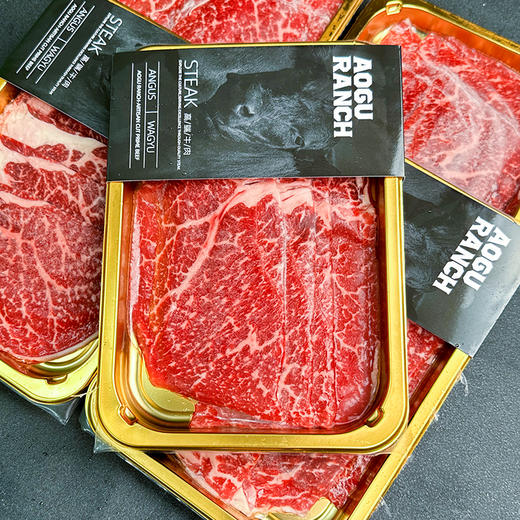 【送一盘和牛牛仔粒250g
】和牛礼盒金盘装和牛牛排M9雪花烤肉片，内含调料 商品图4