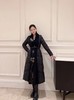 SZ1R52_漆黑色_羽绒服_冬季_V领菱格绗缝编织腰带收腰长款过膝_高级女装_BERNIEELEN 伯妮斯茵 商品缩略图1