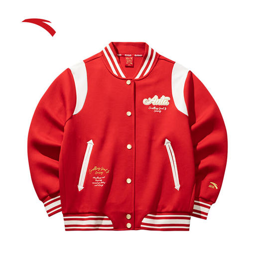安踏好事发生丨关晓彤同款新年红色棒球服外套女士冬季夹克162518727S 商品图8