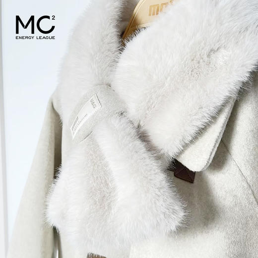 女装翻领配小兔绒毛领款可拆卸袖口加绒外套-1099F4243007 商品图1