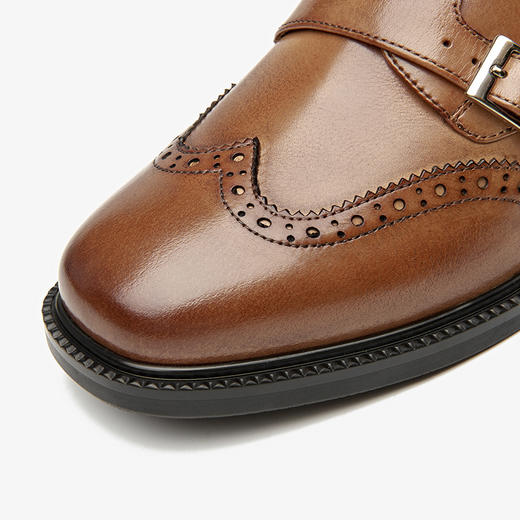 BeauToday 开边珠牛皮雕花孟克鞋 商品图3