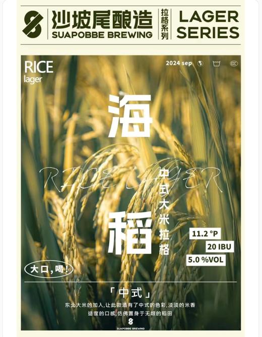 啤酒巴巴/	沙坡尾海稻中式大米拉格 商品图0